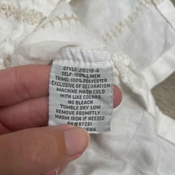 Johnny was white long sleeve embroidered cami peasant blouse - Picture 7 of 7